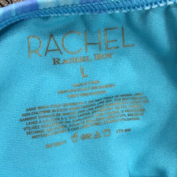 Rachel Roy Ombre Stripe Printed Halter Swimsuit - Picture 7 of 7